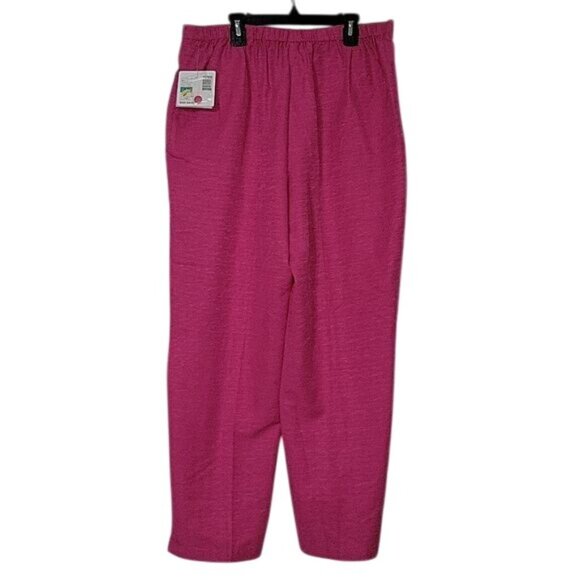 Sag Harbor Pink Pull-On Pants With Elastic Waist & Slit Hem - Picture 5 of 7